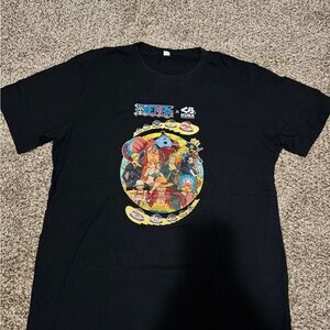 One piece Black Graphic T-Shirt
